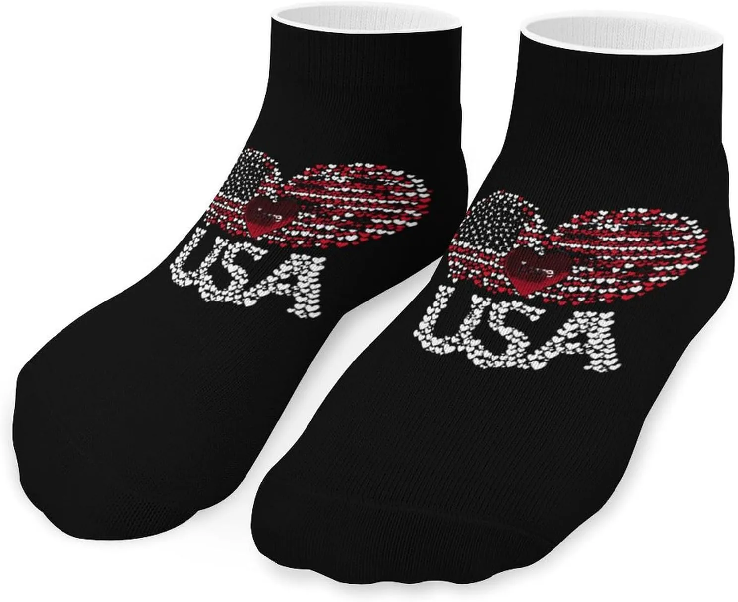 I Love USA Unisex Ankle Socks Low Cut Funny Print Athletic No Show Stocking