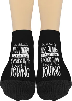 I M Actually Not Funny, I Am Just Mean Ankle Socks Short Womens Socks No Show Athletic Socks CuteSock