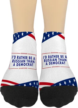 I'd rather be a russian than a democrat Womens Athletic Socks Invisible for Women Sock