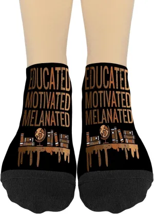 I'm Black Historys Month African Americanes Educated Girl Athletic Socks Athletic Socks Women No Show Sock FunnySock