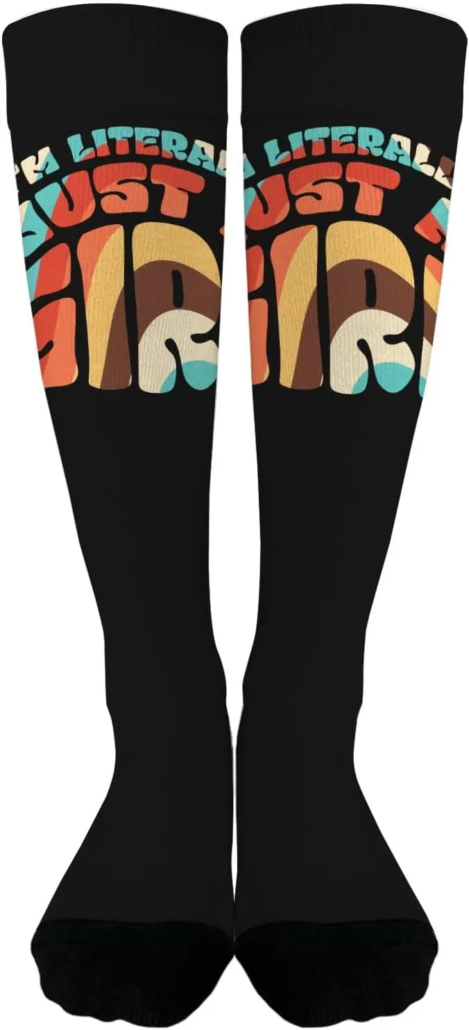I'm Literallys Just A Girls Fashion Boot Socks Athletic Sock