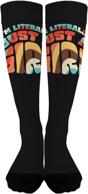 I'm Literallys Just A Girls Fashion Boot Socks Athletic Sock