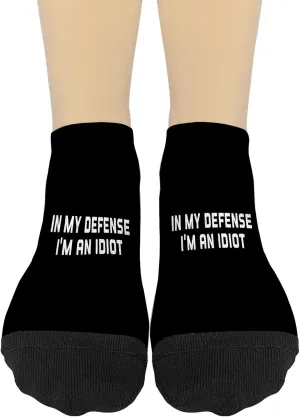 In My Defenses I'm An Idiot Ankle Socks Women Athletic Sock For Women No Show Sock KawaiiSocks