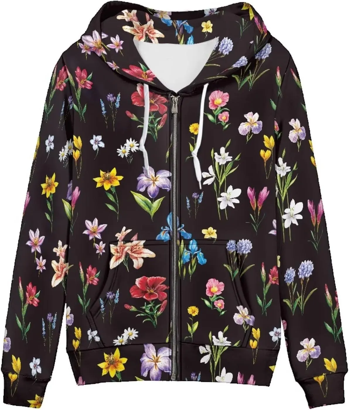Irisjudy Women Zip Sweatshirt with Pocket St. Patrick's Dachshund Casual Hooded Fall Hoodies LGBT Rainbow Pullover Trendy Top