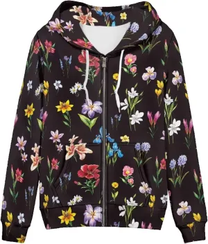 Irisjudy Women Zip Sweatshirt with Pocket St. Patrick's Dachshund Casual Hooded Fall Hoodies LGBT Rainbow Pullover Trendy Top