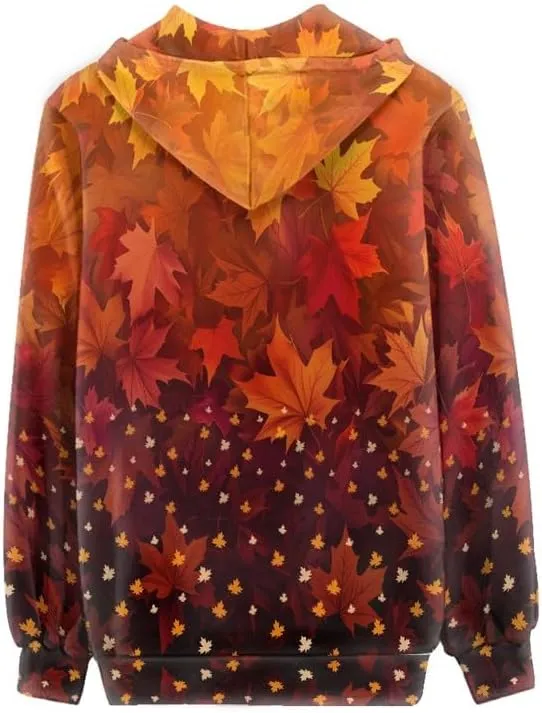 Irisjudy Women's Hoodies Traditional Tribal Art Zipper Jacket Oversized Sweatshirts, Lightweight Zip-up Hoodie with Pocket