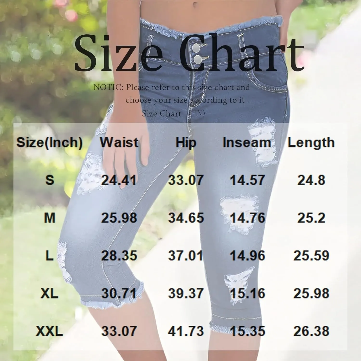 Jean Capris for Women Stretchy Ripped Skinny Raw Hem Stretchy Mid Rise Denim Slim Fit Y2k Capri Jeans with Pockets