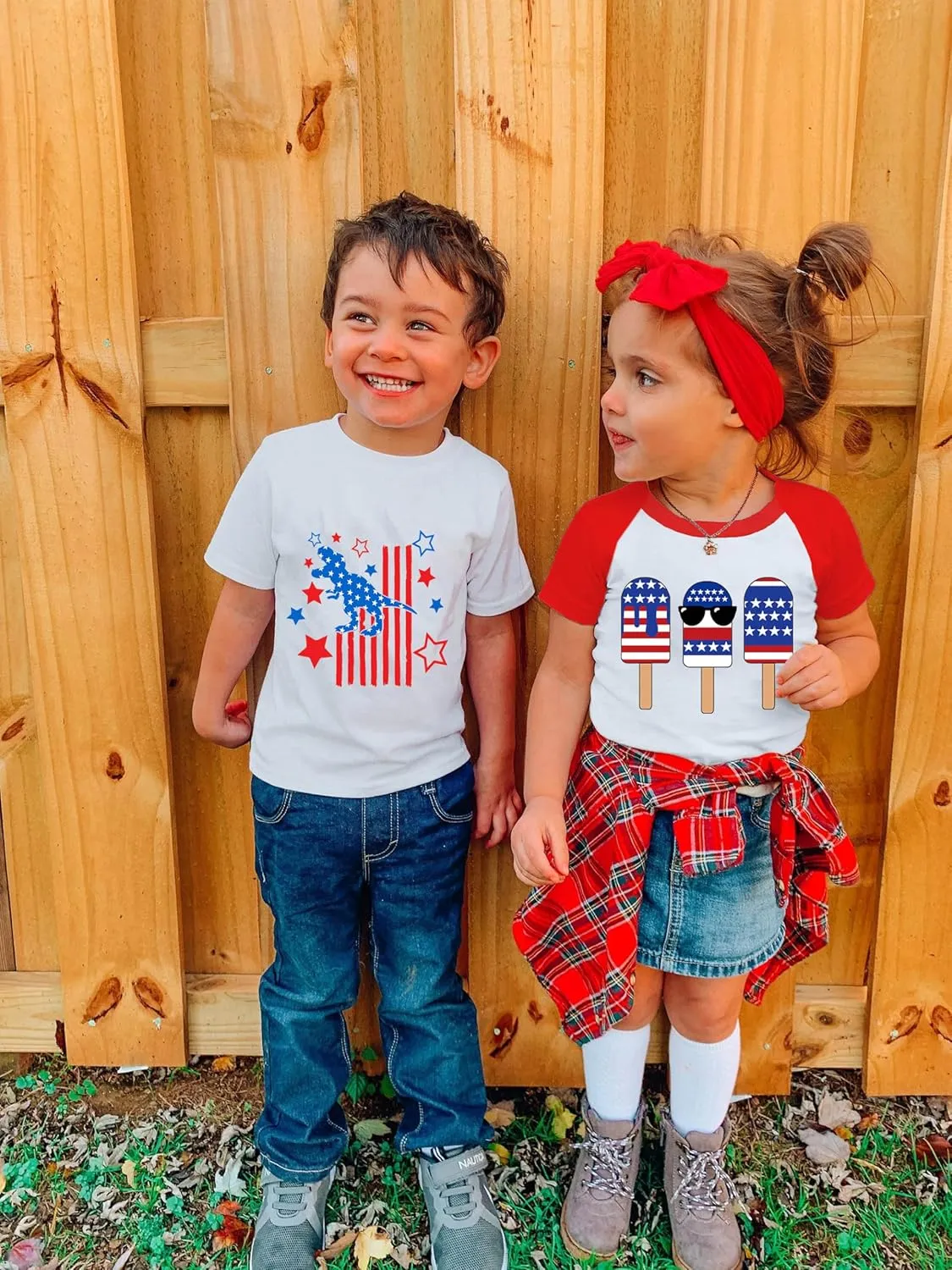 Kid 4th of July T-Shirts Boys Girls American Flag Shirt Patriotic Top Short Sleeve Tees 4-12 Years