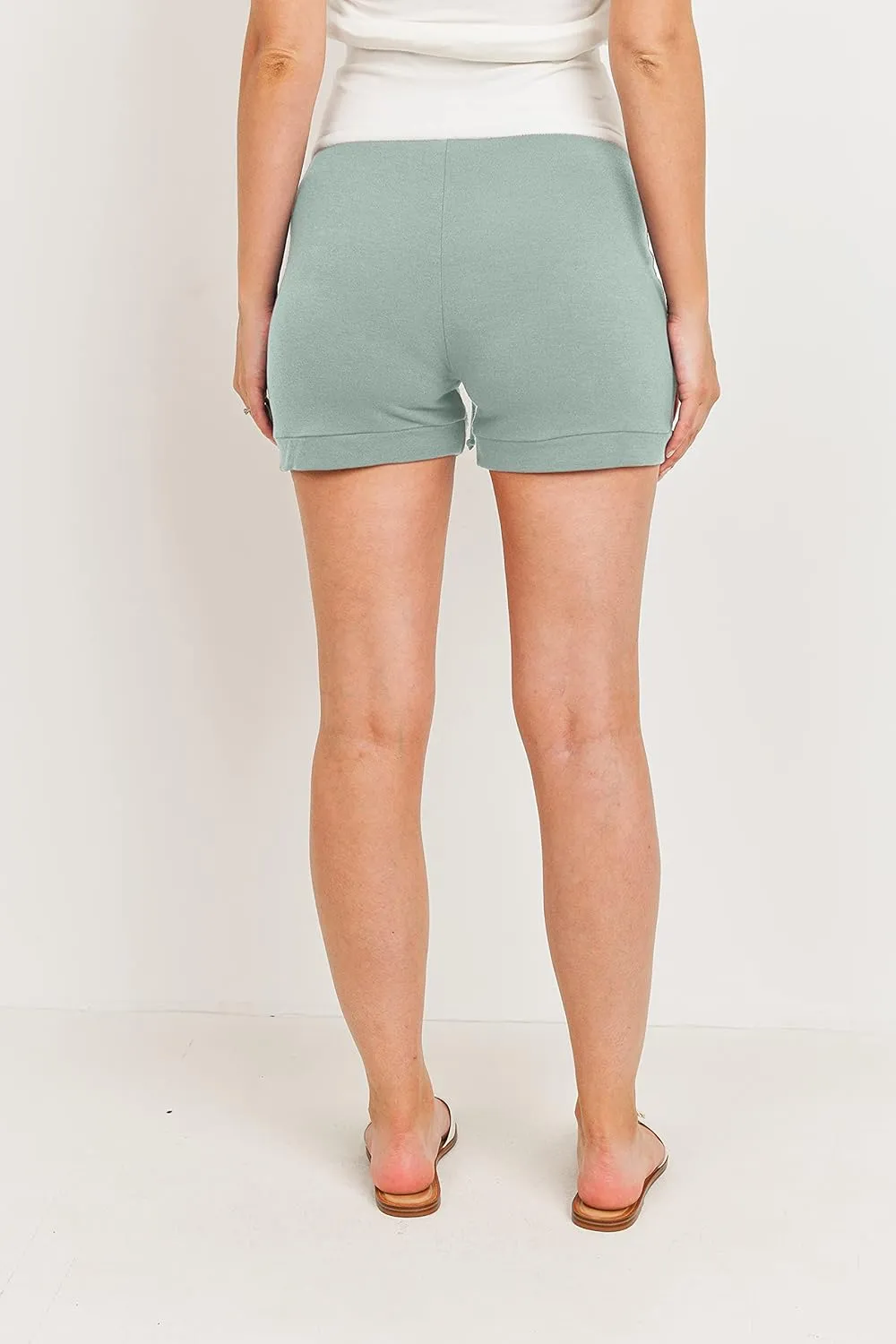 LaClef Womens Maternity Shorts Over Belly Pregnant Summer Causal Pants