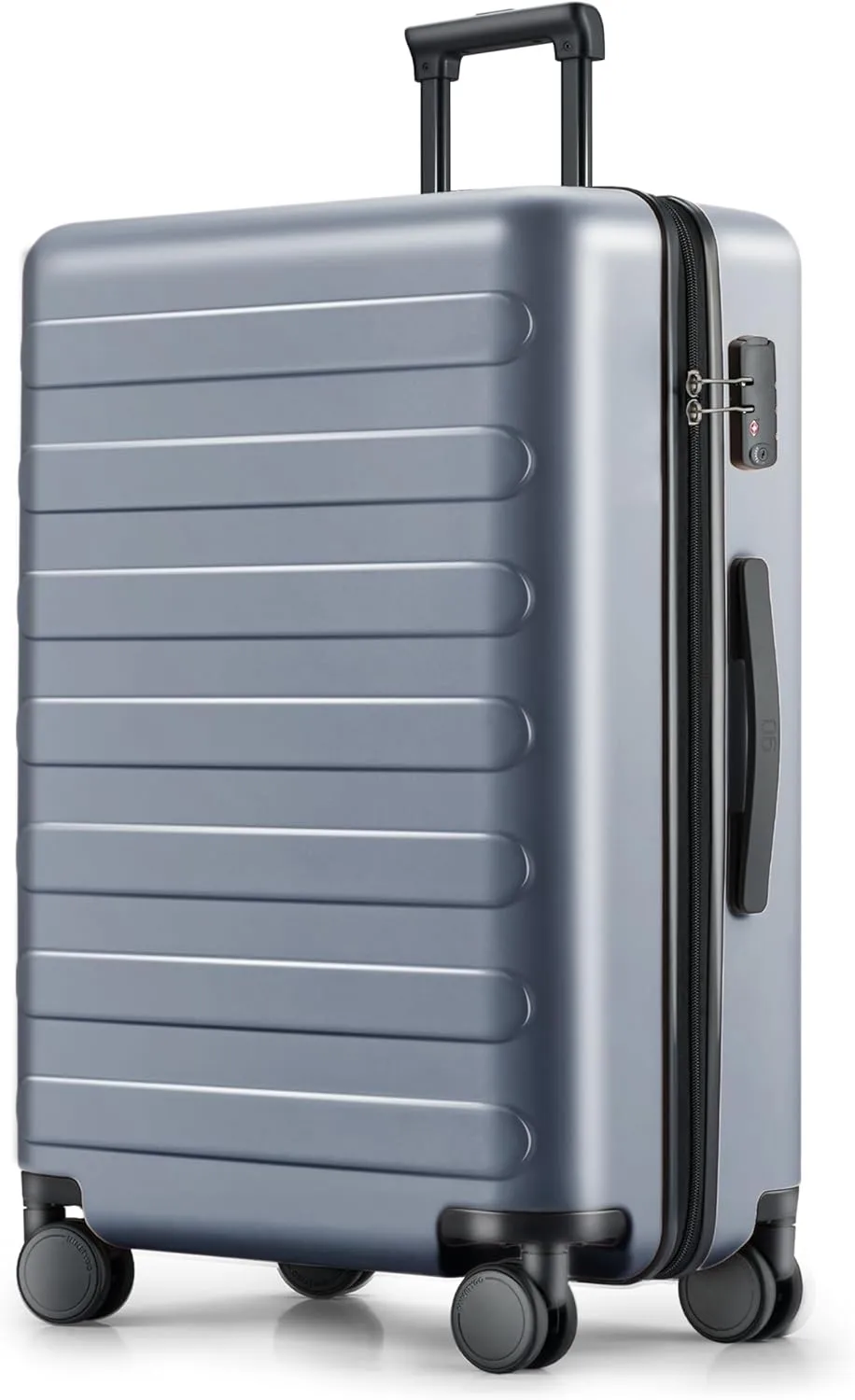Large Checked Luggage 28 Inch, Checking In Luggage with Smooth Spinner Wheels, Lightweight, Hard Shell PC Suitcase, Lightweight Travel Luggage, TSA Approved (Grey, Rhine Basic)