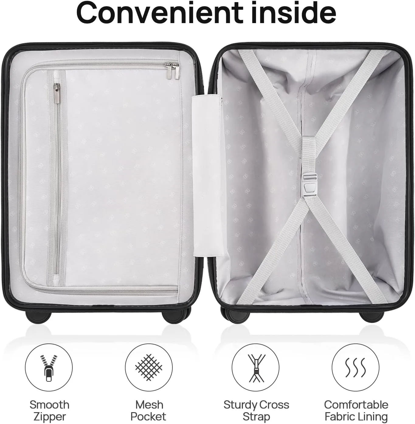 Large Checked Luggage 28 Inch, Checking In Luggage with Smooth Spinner Wheels, Lightweight, Hard Shell PC Suitcase, Lightweight Travel Luggage, TSA Approved (Grey, Rhine Basic)