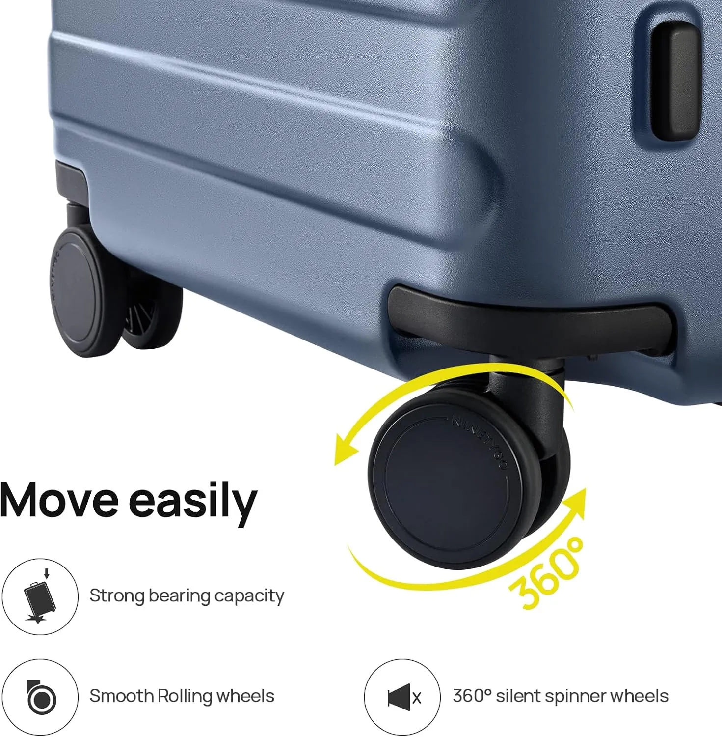 Large Checked Luggage 28 Inch, Checking In Luggage with Smooth Spinner Wheels, Lightweight, Hard Shell PC Suitcase, Lightweight Travel Luggage, TSA Approved (Grey, Rhine Basic)