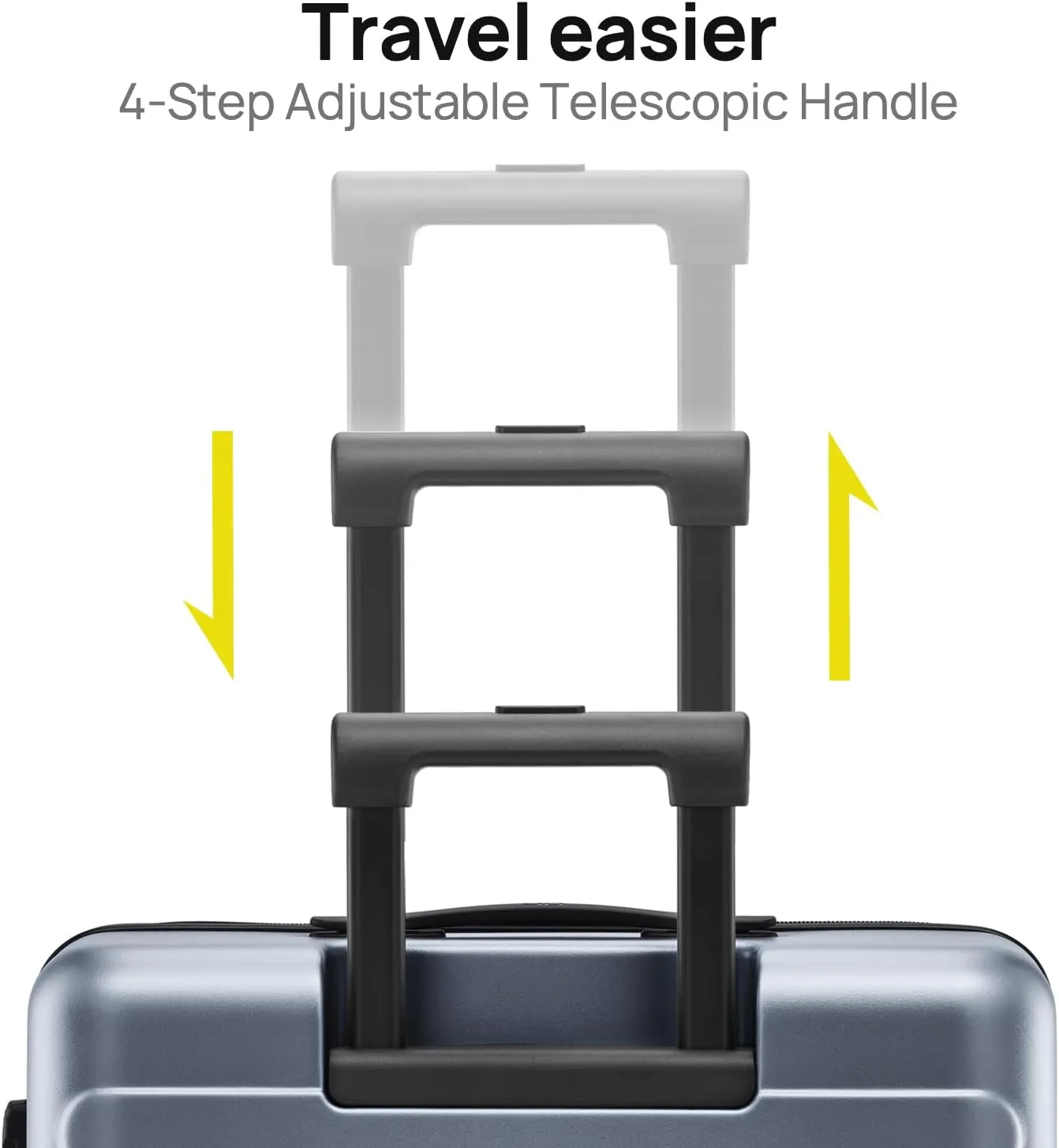 Large Checked Luggage 28 Inch, Checking In Luggage with Smooth Spinner Wheels, Lightweight, Hard Shell PC Suitcase, Lightweight Travel Luggage, TSA Approved (Grey, Rhine Basic)
