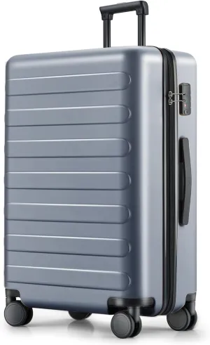 Large Checked Luggage 28 Inch, Checking In Luggage with Smooth Spinner Wheels, Lightweight, Hard Shell PC Suitcase, Lightweight Travel Luggage, TSA Approved (Grey, Rhine Basic)
