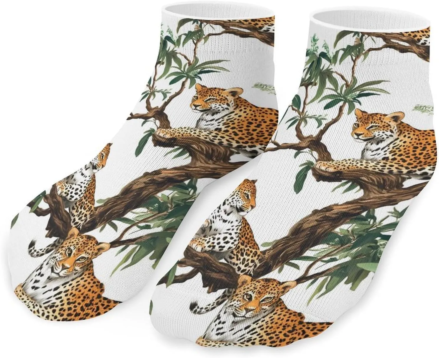 Leopard on Trees Unisex Low Cut Socks No Show Athletic Running Ankle Sock