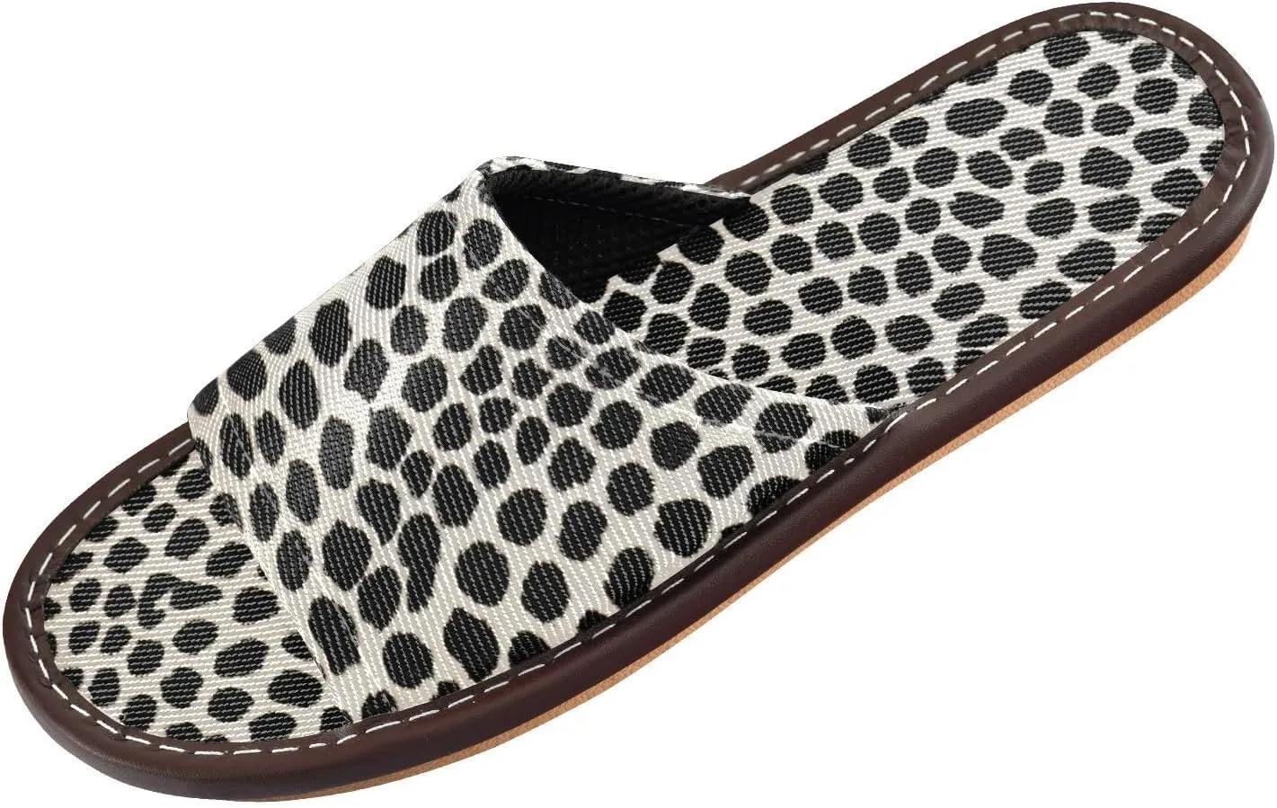 Leopard Print Foldable Slippers - Washable Travel Shoes for Women | Portable Flip Flops with Non-Slip Sole | Hotel Disposable Slippers (Wild Animal Spot Design)