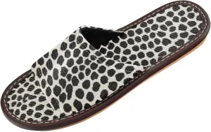 Leopard Print Foldable Slippers - Washable Travel Shoes for Women | Portable Flip Flops with Non-Slip Sole | Hotel Disposable Slippers (Wild Animal Spot Design)