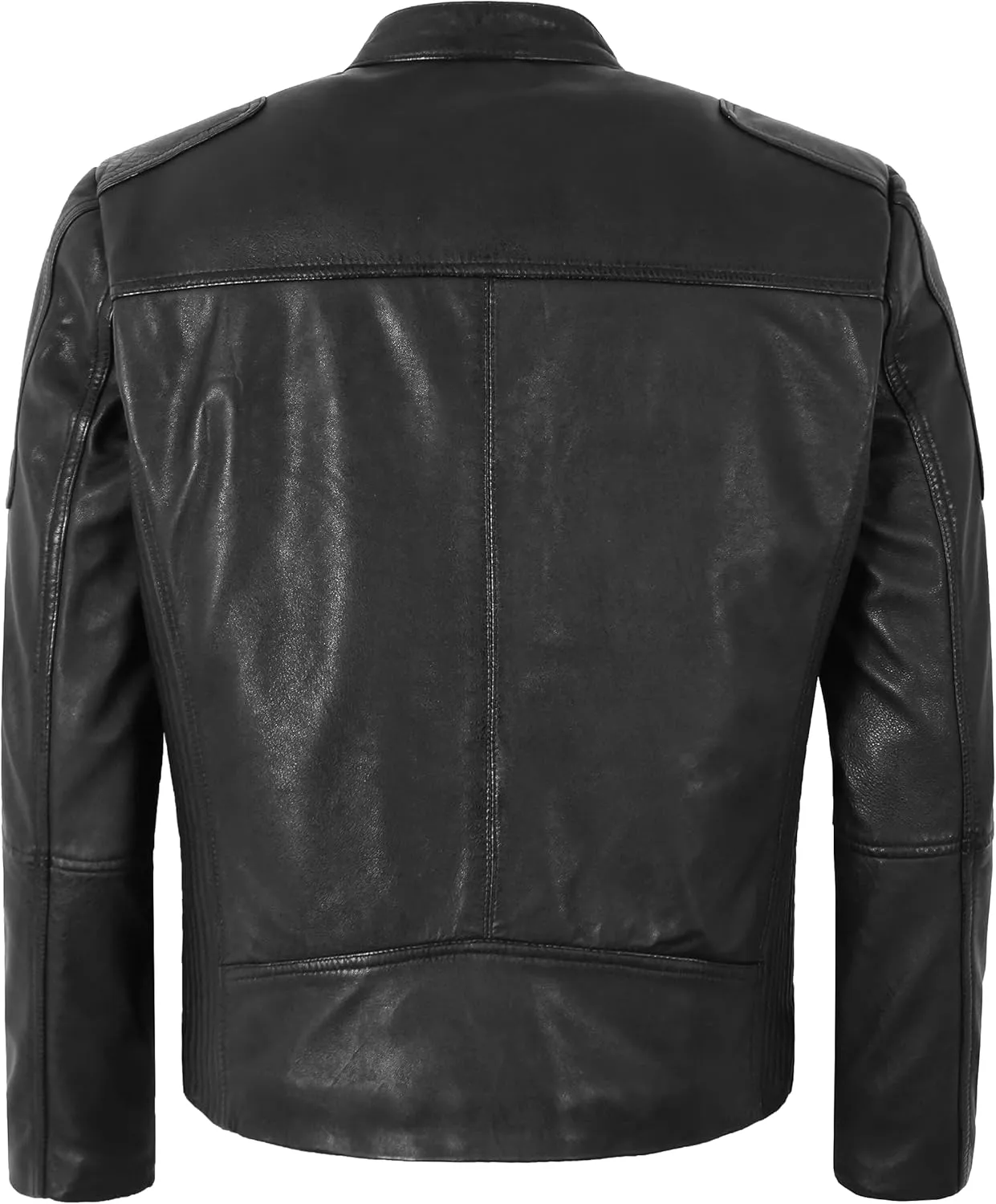 Men's Biker Waxed Real Leather Jacket Zipper Classic Retro Style Motocross Jacket 7188