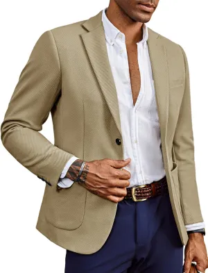 Mens Casual Sport Coats Two Button Suit Jacket with Pockets Lightweight Sport Coat Blazer
