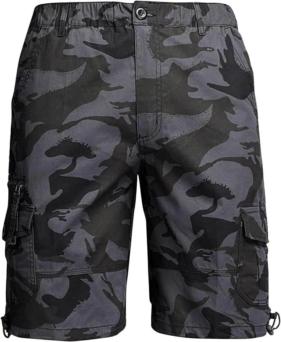 Men's Fishing Cargo Shorts Loose Fit Retro Style Joggers for Summer Outdoor