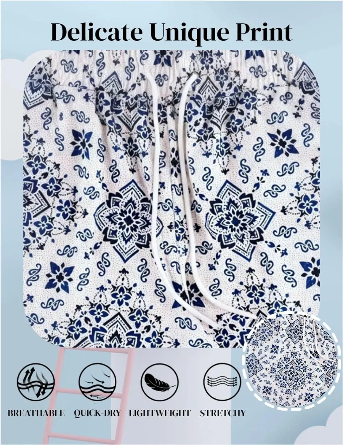 Men's Floral Basketball Shorts 4" Inseam - Lightweight Quick Dry Gym Shorts with Drawstring for Running, Workout & Casual
