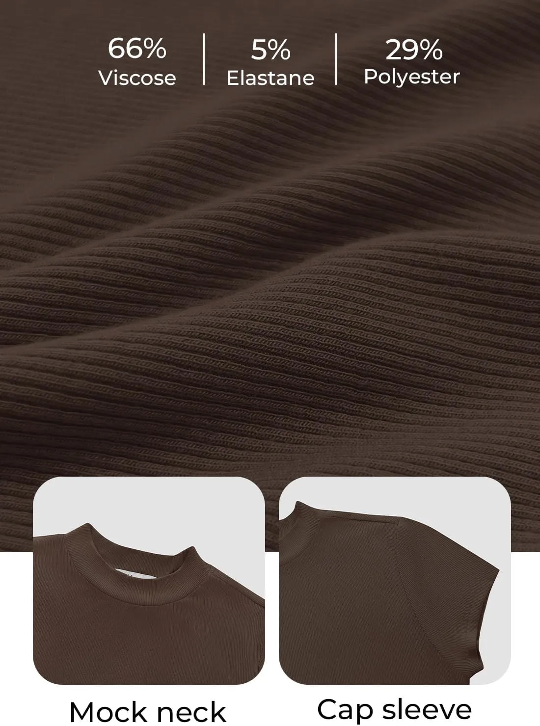 MIHOLL Women's Summer Cap Short Sleeve Tops Mock Neck Ribbed Knit Slim Fit Casual Basic Tee T Shirts