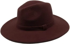 Mrlahat Women and Men Flat Wide Brim Warm Felt Fedora Hat Retro Style Panama Hat