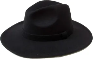 Mrlahat Women and Men Flat Wide Brim Warm Felt Fedora Hat Retro Style Panama Hat