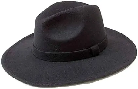 Mrlahat Women and Men Flat Wide Brim Warm Felt Fedora Hat Retro Style Panama Hat