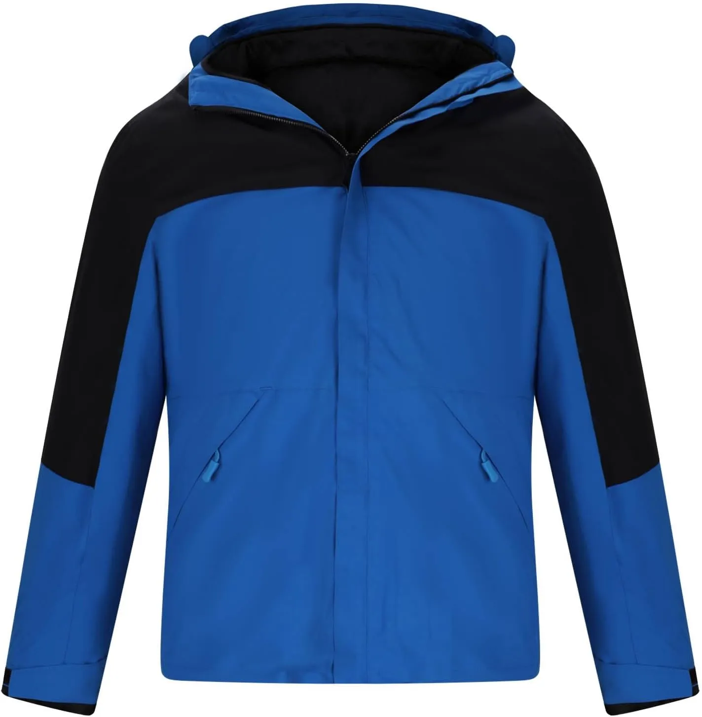 Muscularfit Men's Lightweight Waterproof Hooded Rain Jacket Breathable Raincoat Shell Jacket Outdoor Fashion Mountain Hiking
