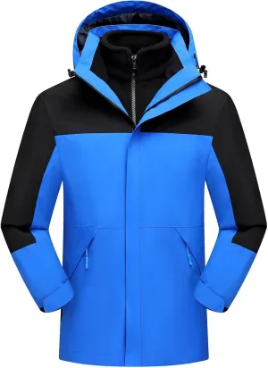 Muscularfit Men's Lightweight Waterproof Hooded Rain Jacket Breathable Raincoat Shell Jacket Outdoor Fashion Mountain Hiking