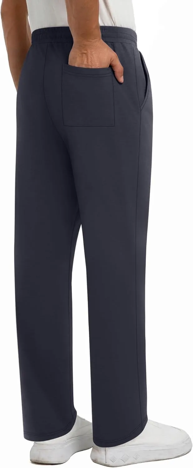 Neer 3 Pack Men's Sweatpants Athletic Lounge Pants Open Bottom Yoga Baggy Casual Drawstring Lightweight Joggers with Pockets