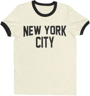 New York City Ringer Tee T-Shirt Retro Style Men's Shirt