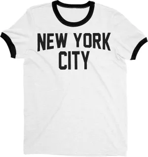 New York City Ringer Tee T-Shirt Retro Style Men's Shirt