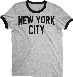 New York City Ringer Tee T-Shirt Retro Style Men's Shirt