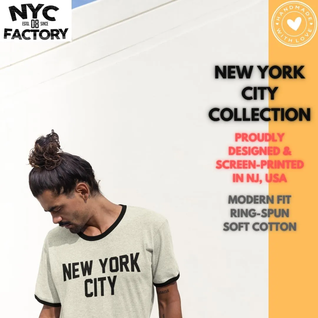 New York City Ringer Tee T-Shirt Retro Style Men's Shirt