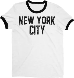 New York City Ringer Tee T-Shirt Retro Style Men's Shirt