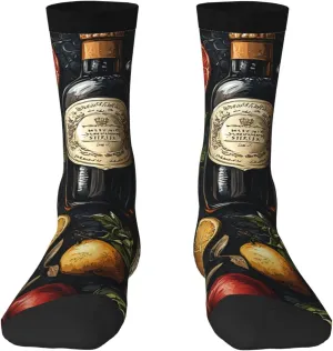 Novelty Crew Socks Fun Fashion Comfortable Crazy Dress Socks - Italian Theme Pattern Funny