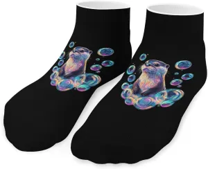 Otter Colorful Bubbles Unisex Low Cut Socks No Show Athletic Running Ankle Sock