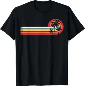 Palm Tree Shirt Tropical Beach Vintage Retro Style 70s 80s T-Shirt