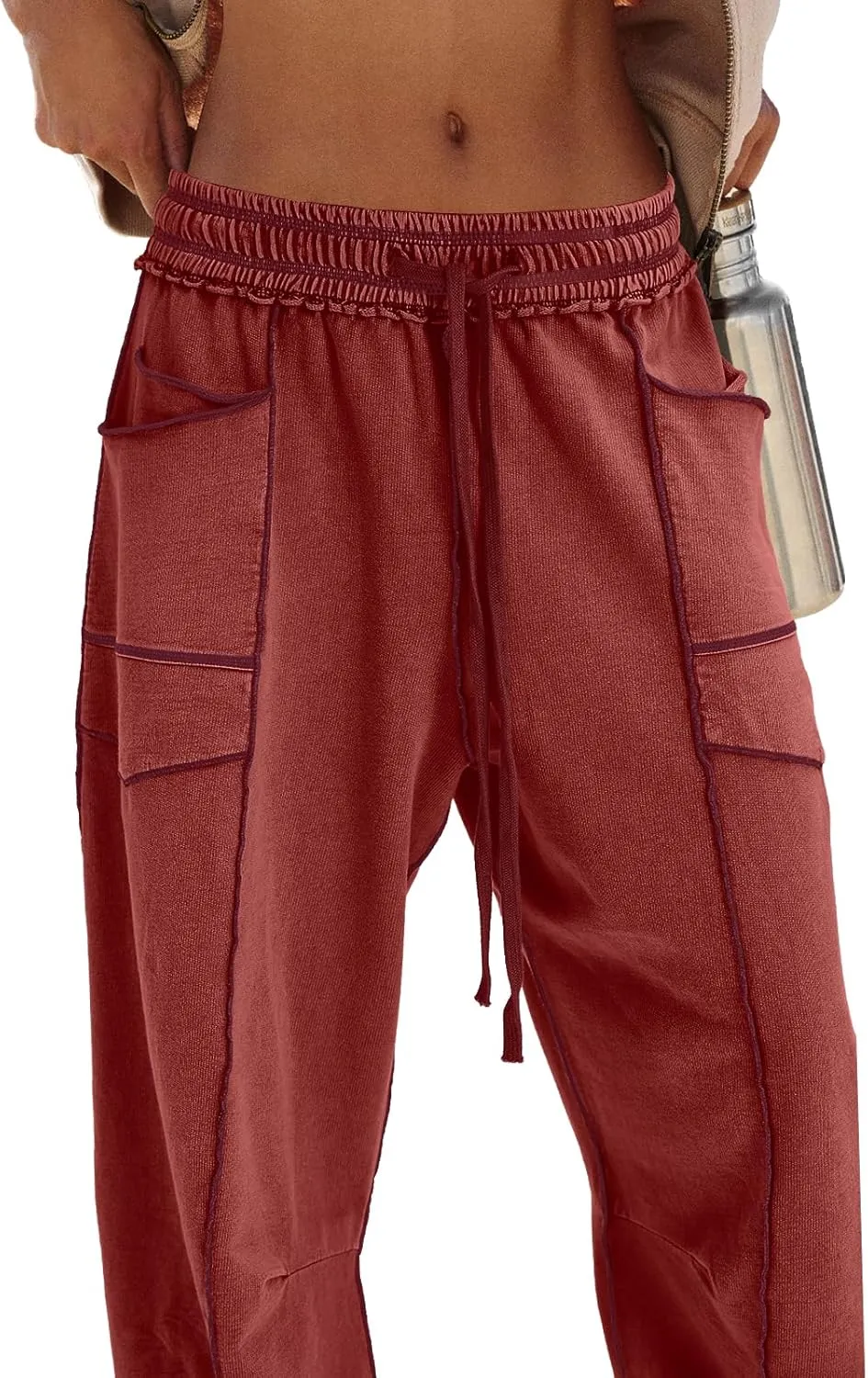 Panadila Womens Barrel Pants Drawstring Wide Leg Sweatpants Baggy Summer Lounge Pants Casual Beach Trousers
