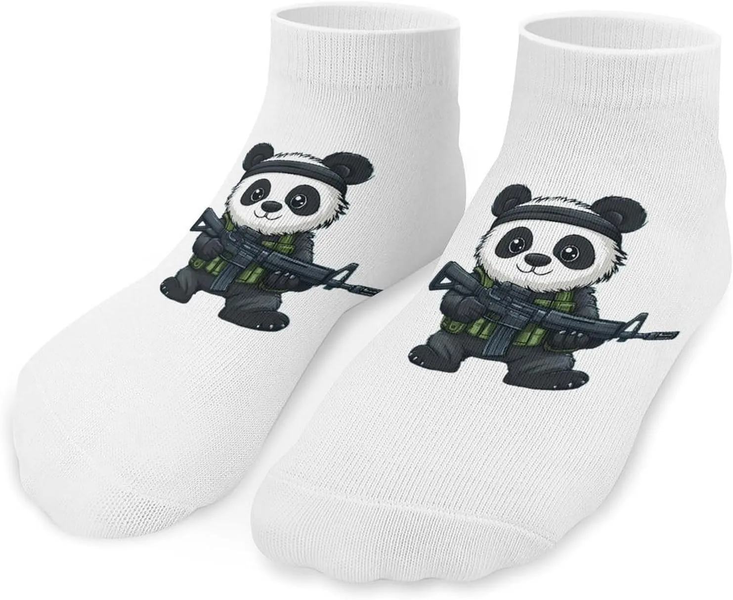 Panda Bear Solider Unisex Ankle Socks Low Cut Funny Print Athletic No Show Stocking