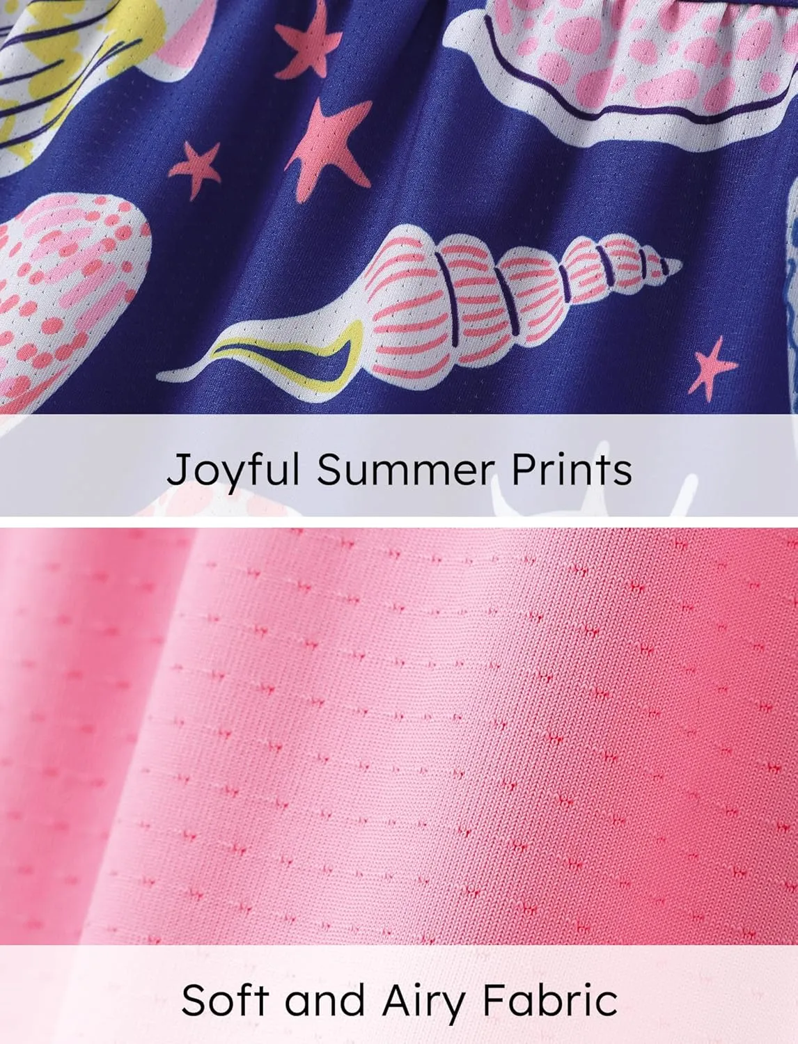 PATPAT Girls' Summer Dress Multipack  Quick-Dry, Cooling Fabric with Hawaiian & Mermaid Prints for Toddlers 2-8 Years