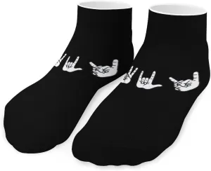 Peace Love Rock Unisex Low Cut Socks No Show Athletic Running Ankle Sock
