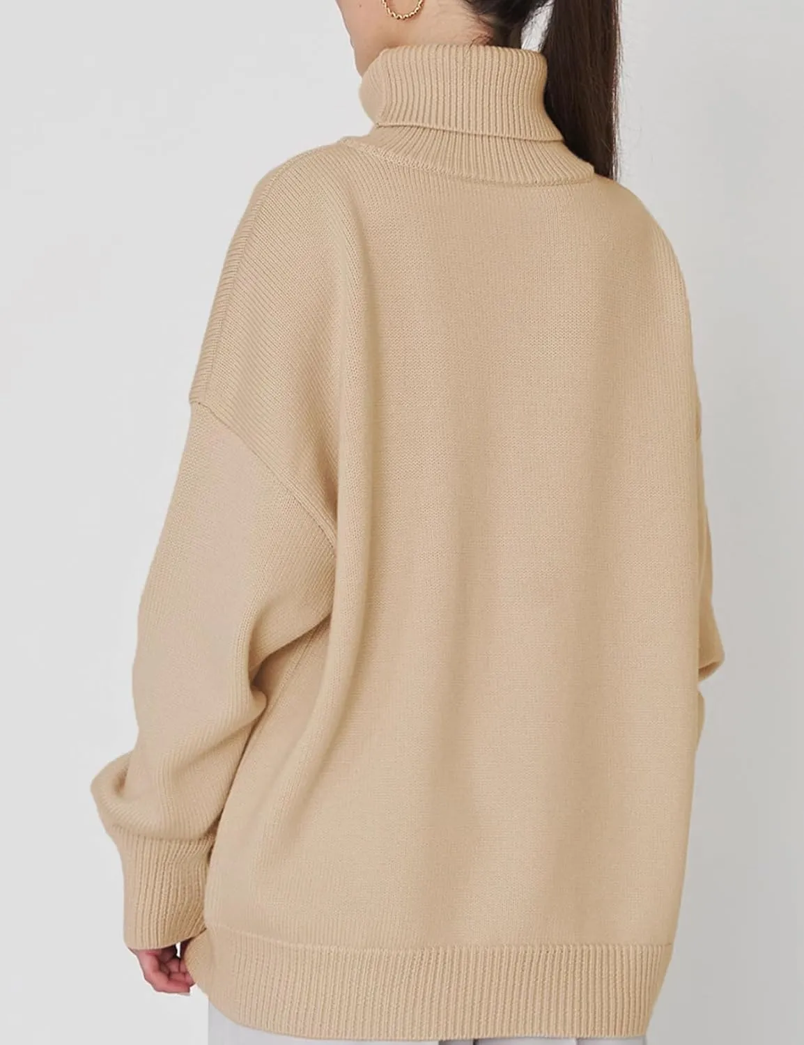 PEHMEA Women Turtleneck Oversized Sweaters Fall Winter 2023 Long Batwing Sleeve Pullover Sweater Knit Tops