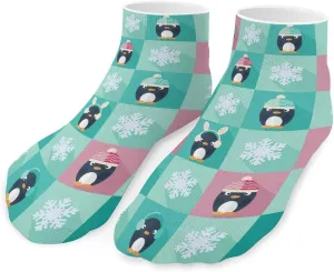 Penguins And Snowflakes Unisex Low Cut Socks No Show Athletic Running Ankle Sock