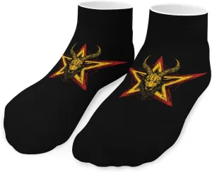 Pentagram Baphomet Goat Demon Unisex Ankle Socks Low Cut Funny Print Athletic No Show Stocking