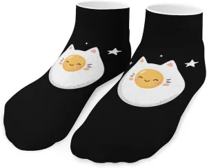 Poached Egg Cat Unisex Low Cut Socks No Show Athletic Running Ankle Sock