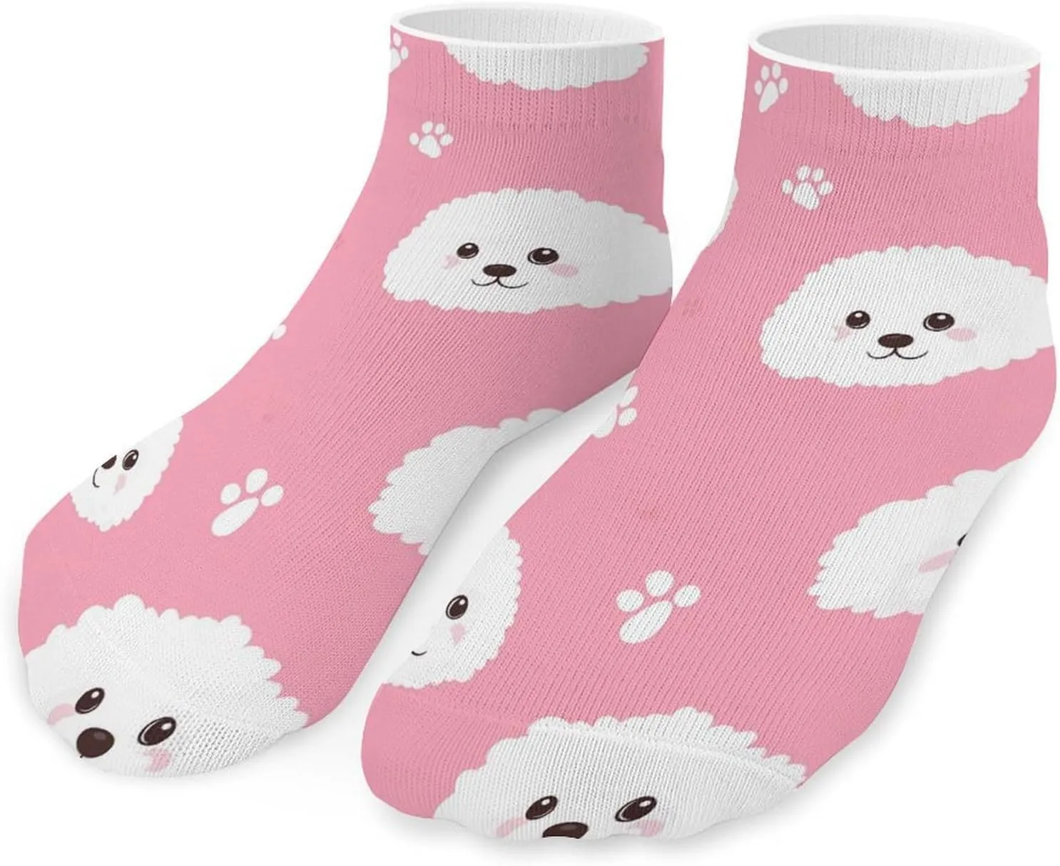 Poodle Dog Paws Unisex Low Cut Socks No Show Athletic Running Ankle Sock