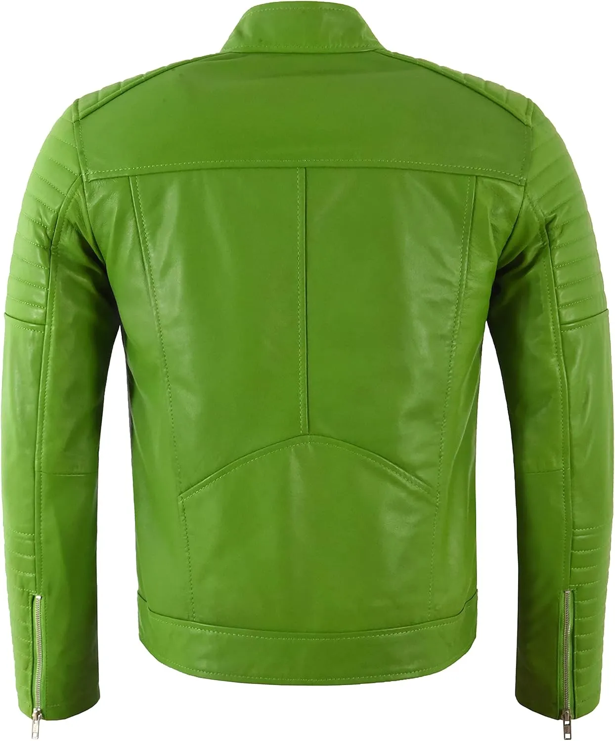 RACER Mens Quilted Biker Leather Jacket Moto Classic Retro Style Fashion Jacket 2565